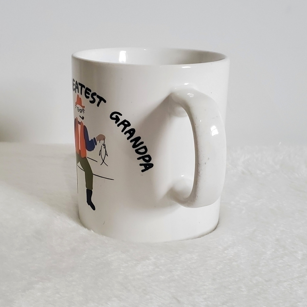 BAUCROFT Vintage VTG 1980 World's Greatest Grandpa Fishing Cup Mug 10 Oz - Picture 5 of 12
